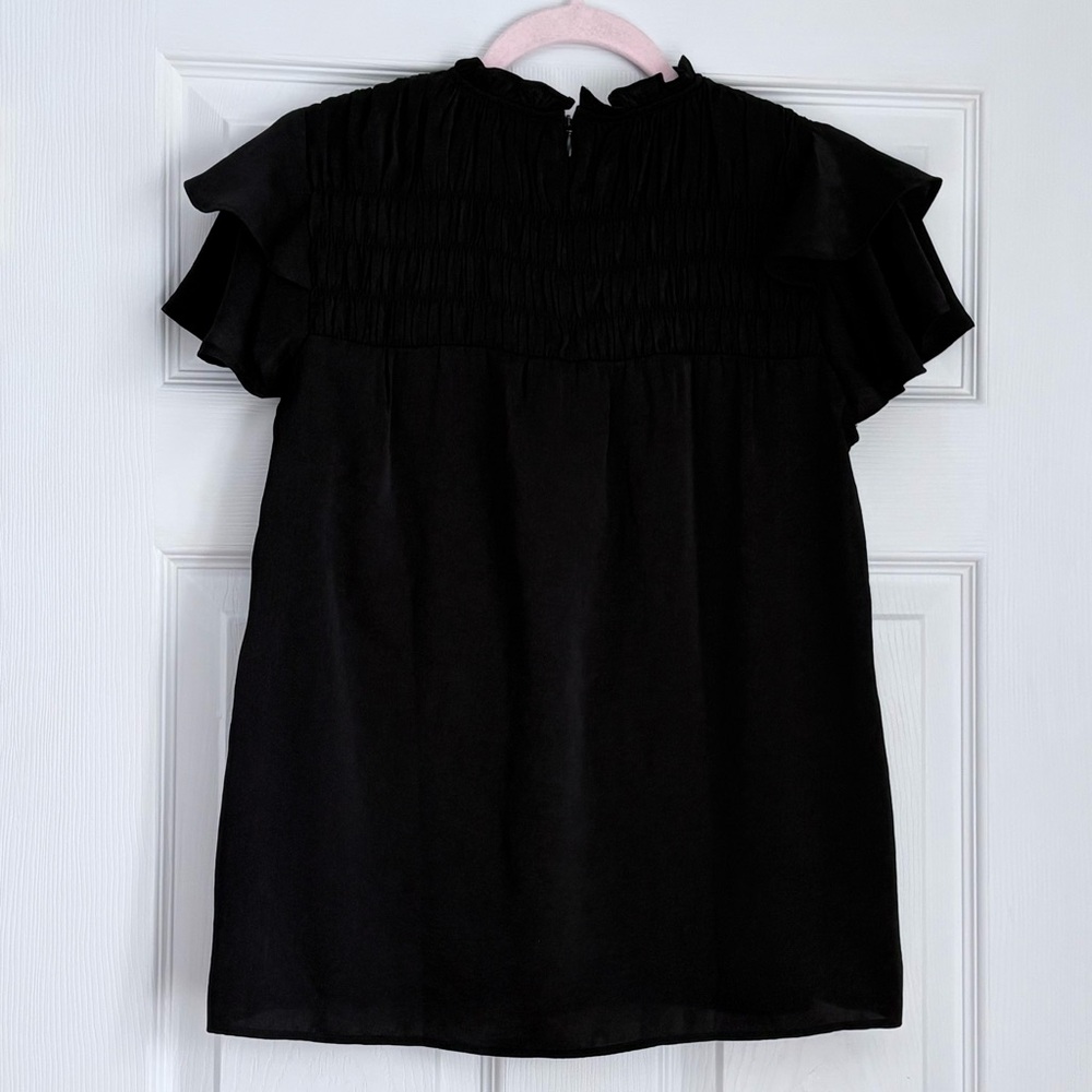 Ann Taylor Flutter Sleeve Smocked Blouse - Picture 2 of 6